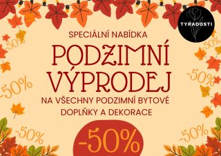 🍁 Podzimní výprodej je tu! 🍁 Od dneška u nás pořídíte všechny podzimní bytové dekorace a doplňky se slevou 50 %! 🧡...